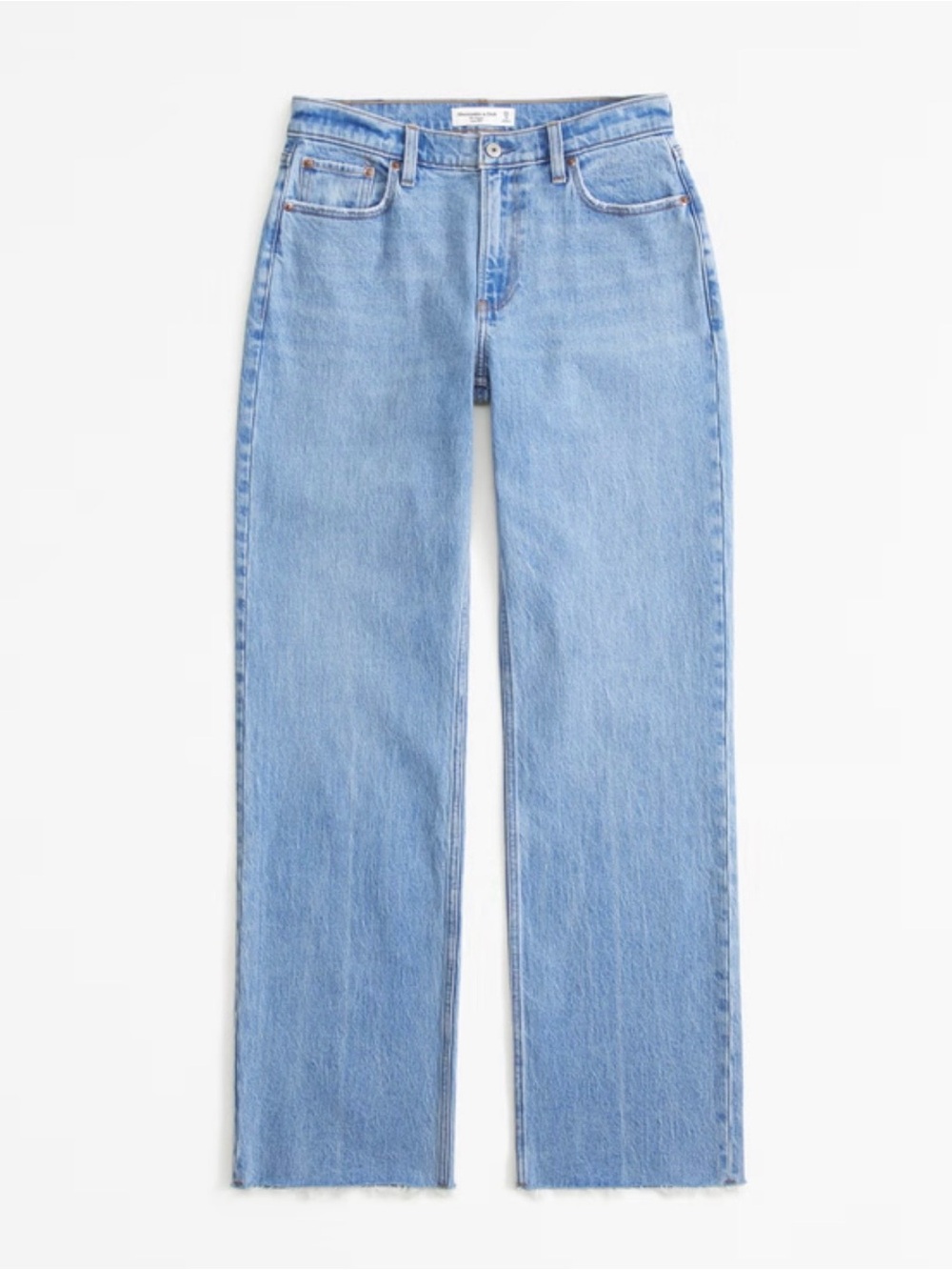 Abercrombie&Fitch Low Rise Baggy Jean medium blue with raw hem 26 short